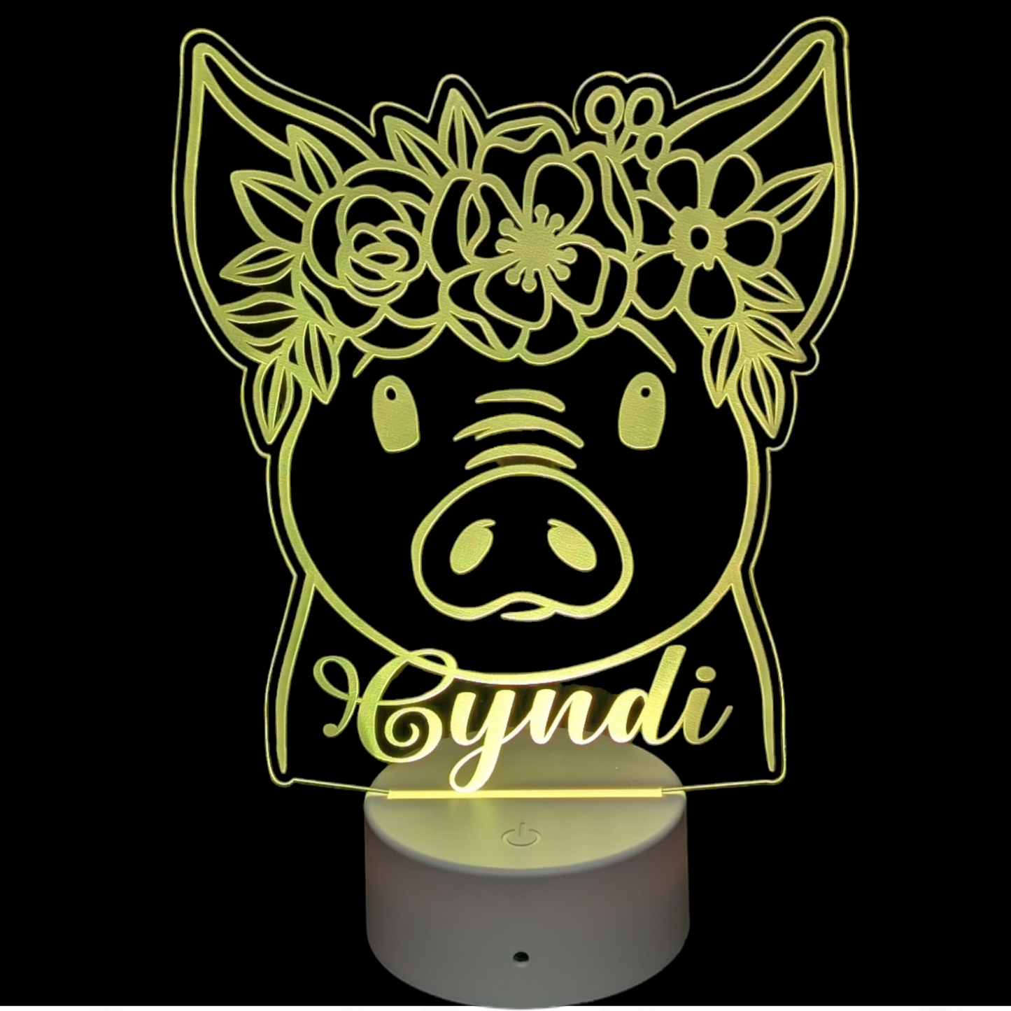 Floral Pig LED Nightlight