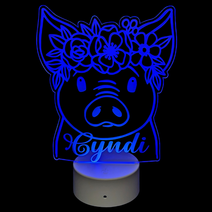 Floral Pig LED Nightlight