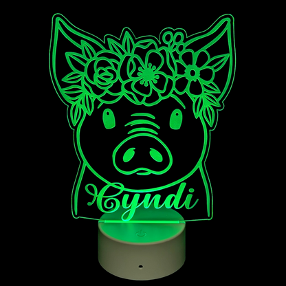Floral Pig LED Nightlight