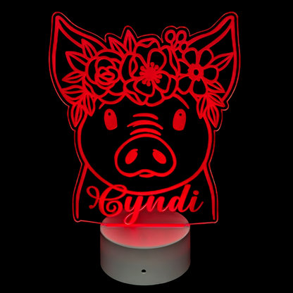 Floral Pig LED Nightlight