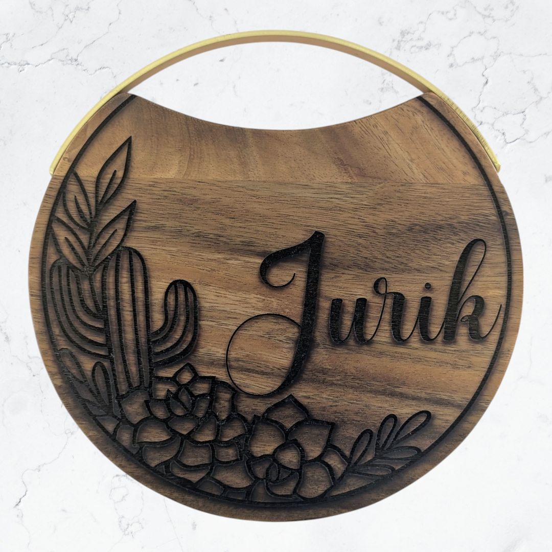 Personalized Cactus & Succulent Engraved Cutting Board