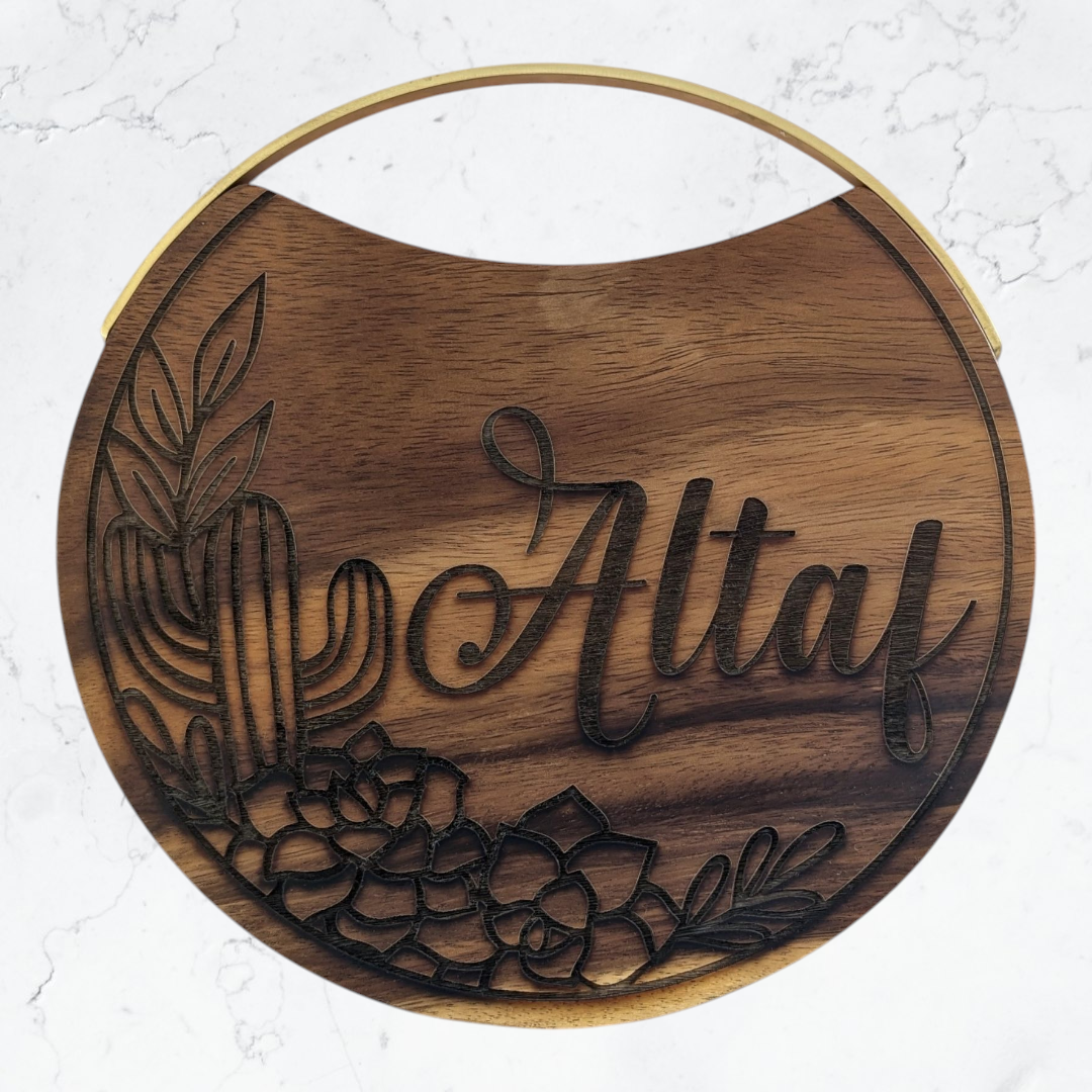 Personalized Cactus & Succulent Engraved Cutting Board