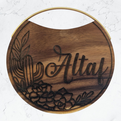 Personalized Cactus & Succulent Engraved Cutting Board