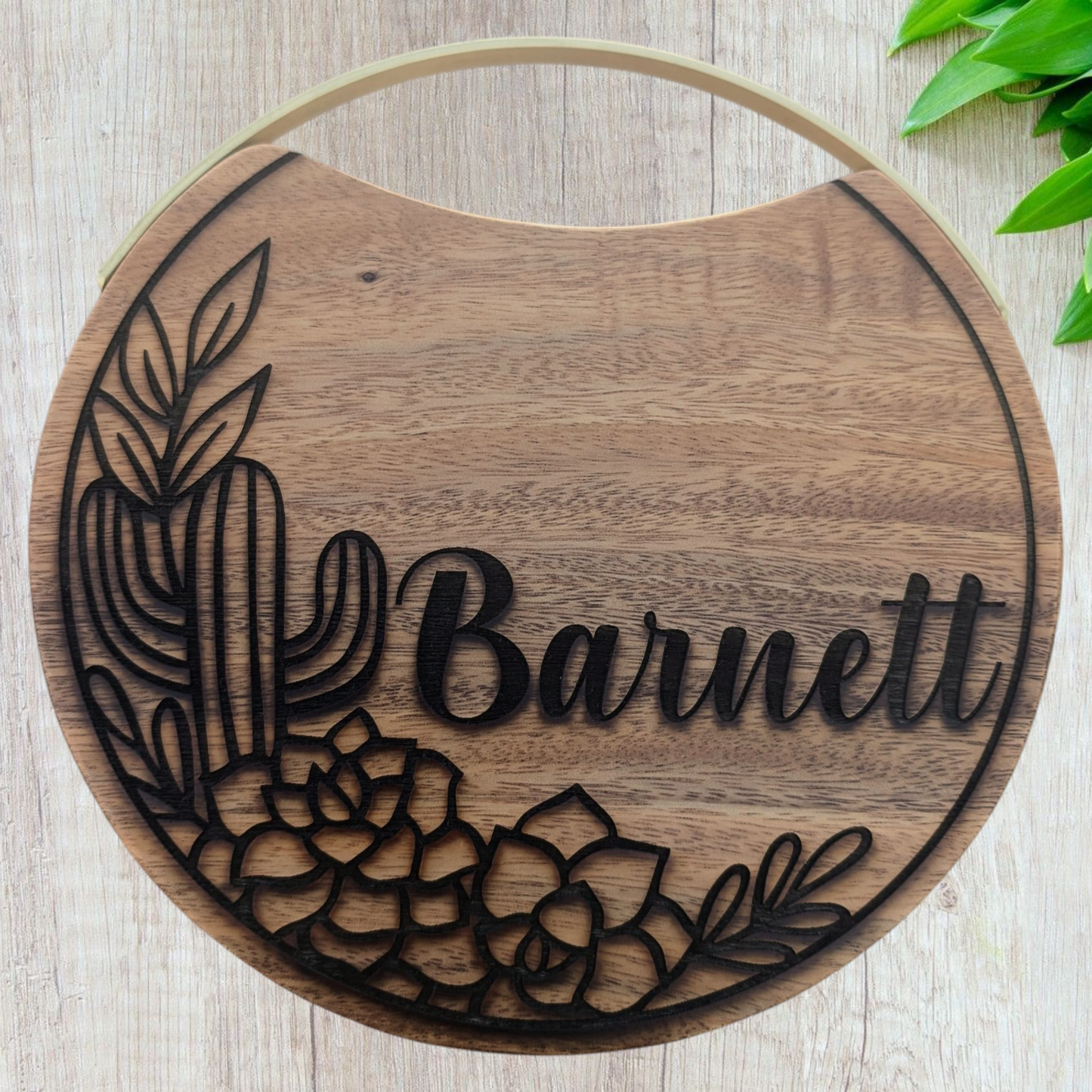 Personalized Cactus & Succulent Engraved Cutting Board